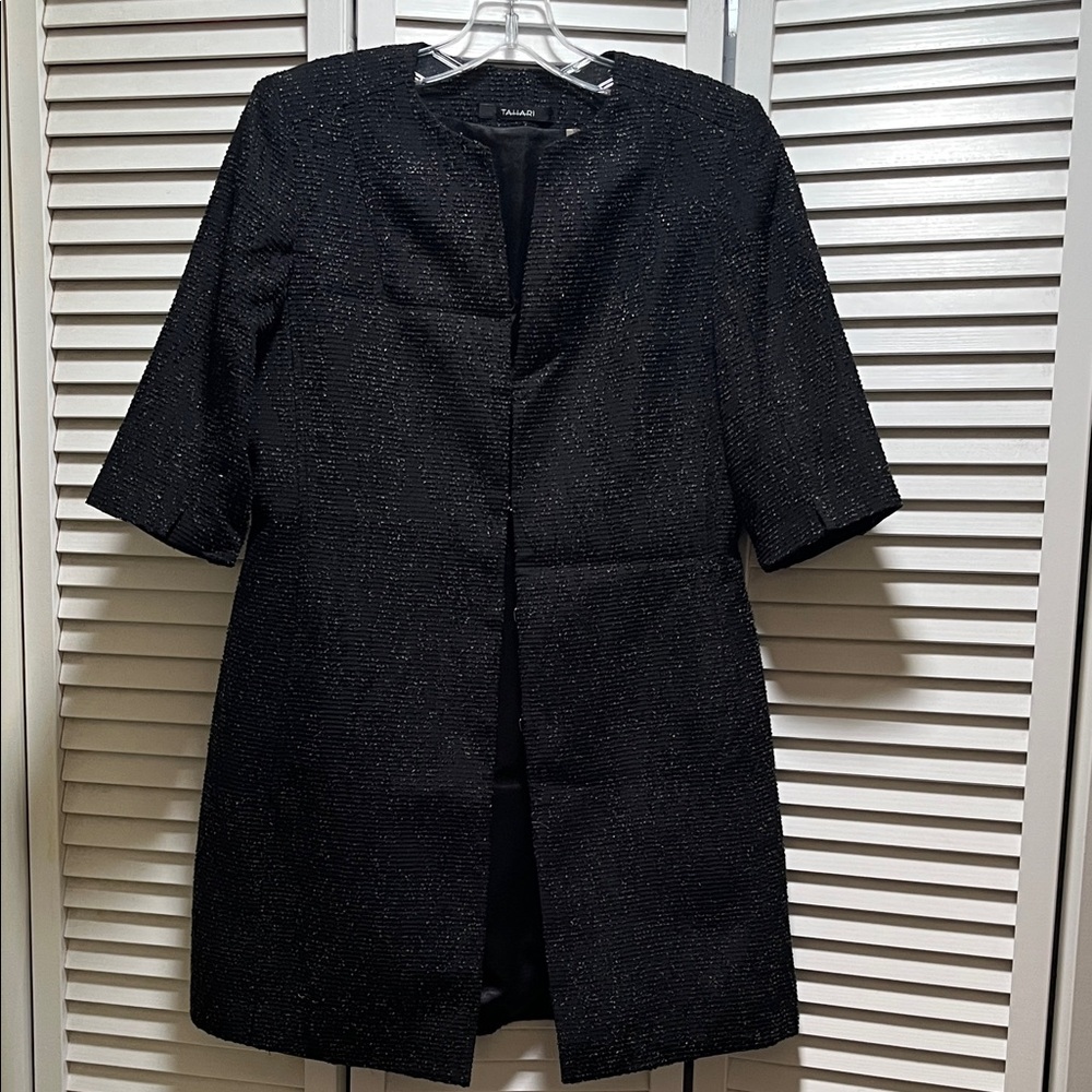 Tahari Black Textured Women's Blazer